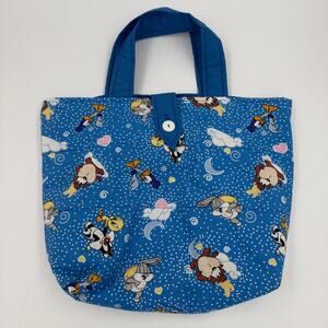 Vintage Tiny Toons Quilted Tote Bag Handmade 14.5"x18" Warner Bros Buster Babs